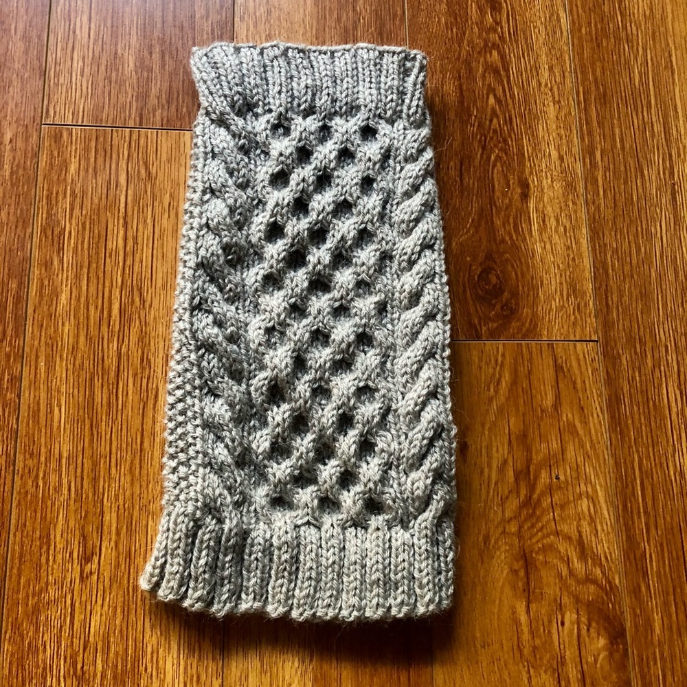 Hand knit taupe dog sweater